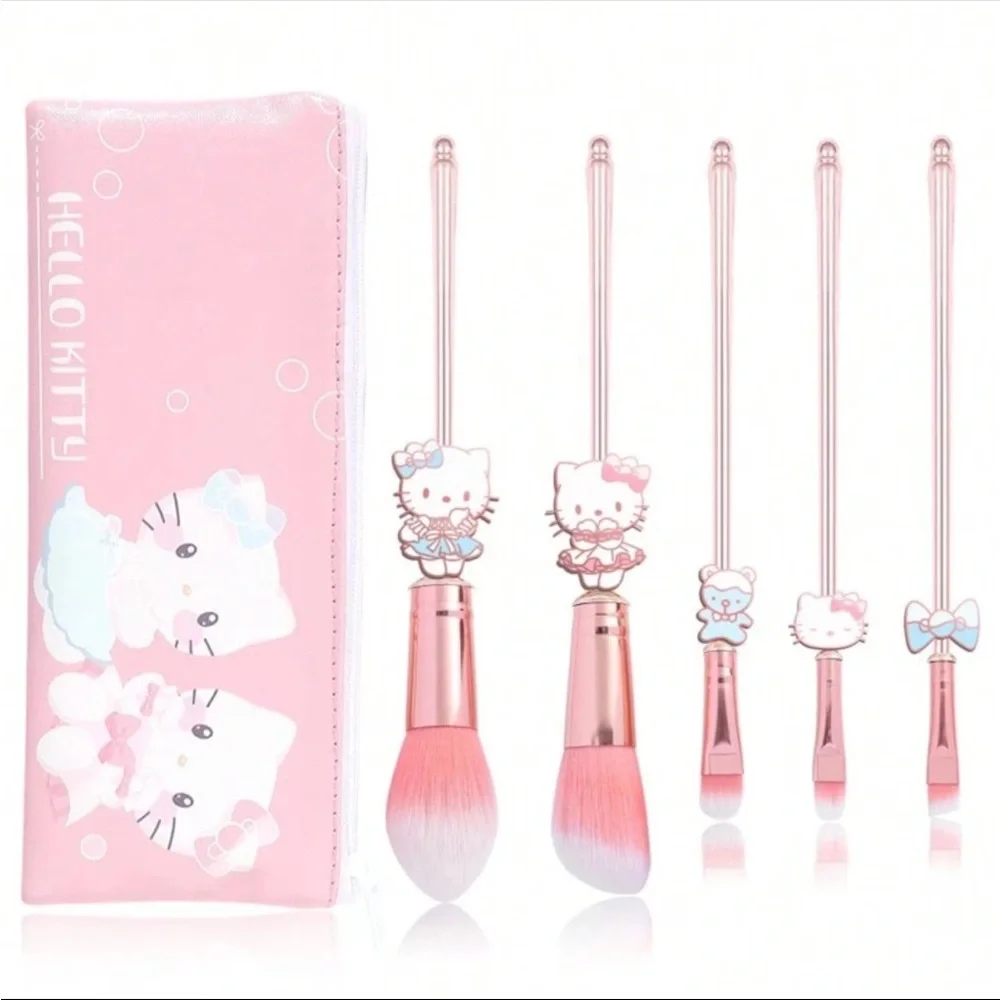 Hello Kitty Makeup Brush Set, Hello Kitty Makeup Brushes, Rose Gold Makeup Brush